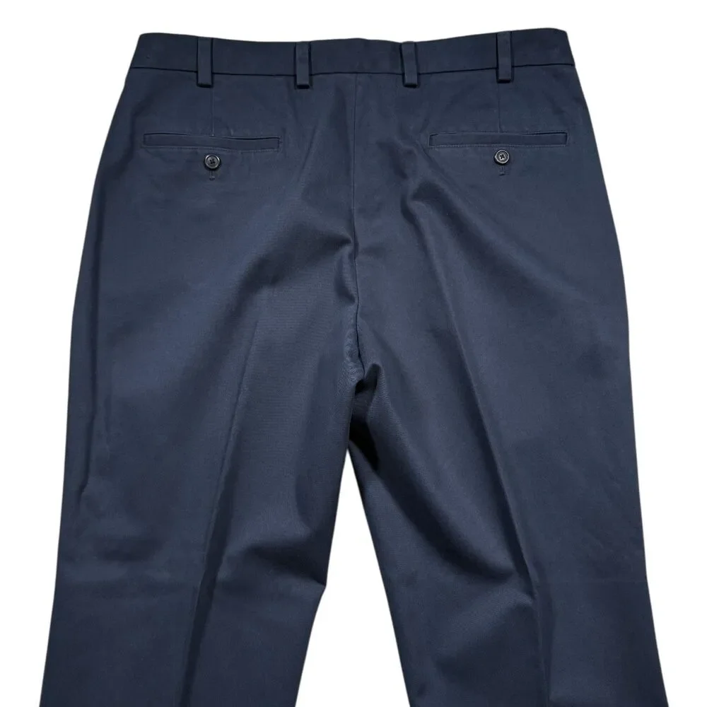 Brooks Brothers Mens 36x30 Navy Blue Advantage Chino Clark Fit Flat Front Pants - Picture 6 of 6
